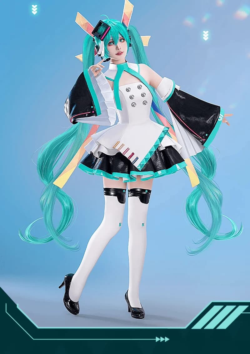 Costume Cosplay SSR Miku 10th Outfit per Anniversario, Halloween, Natale 2026