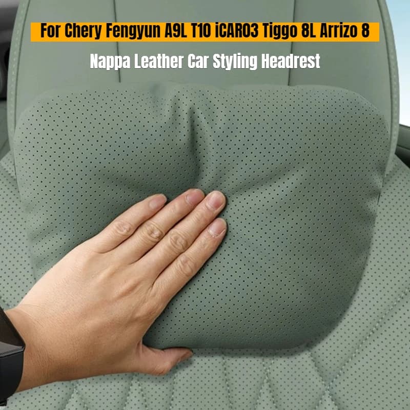 Per Chery Fengyun A9L T10 iCAR 03 Tiggo 8L Arrizo 8: Cuscino poggiatesta in pelle Nappa e supporto lombare in memory foam per auto