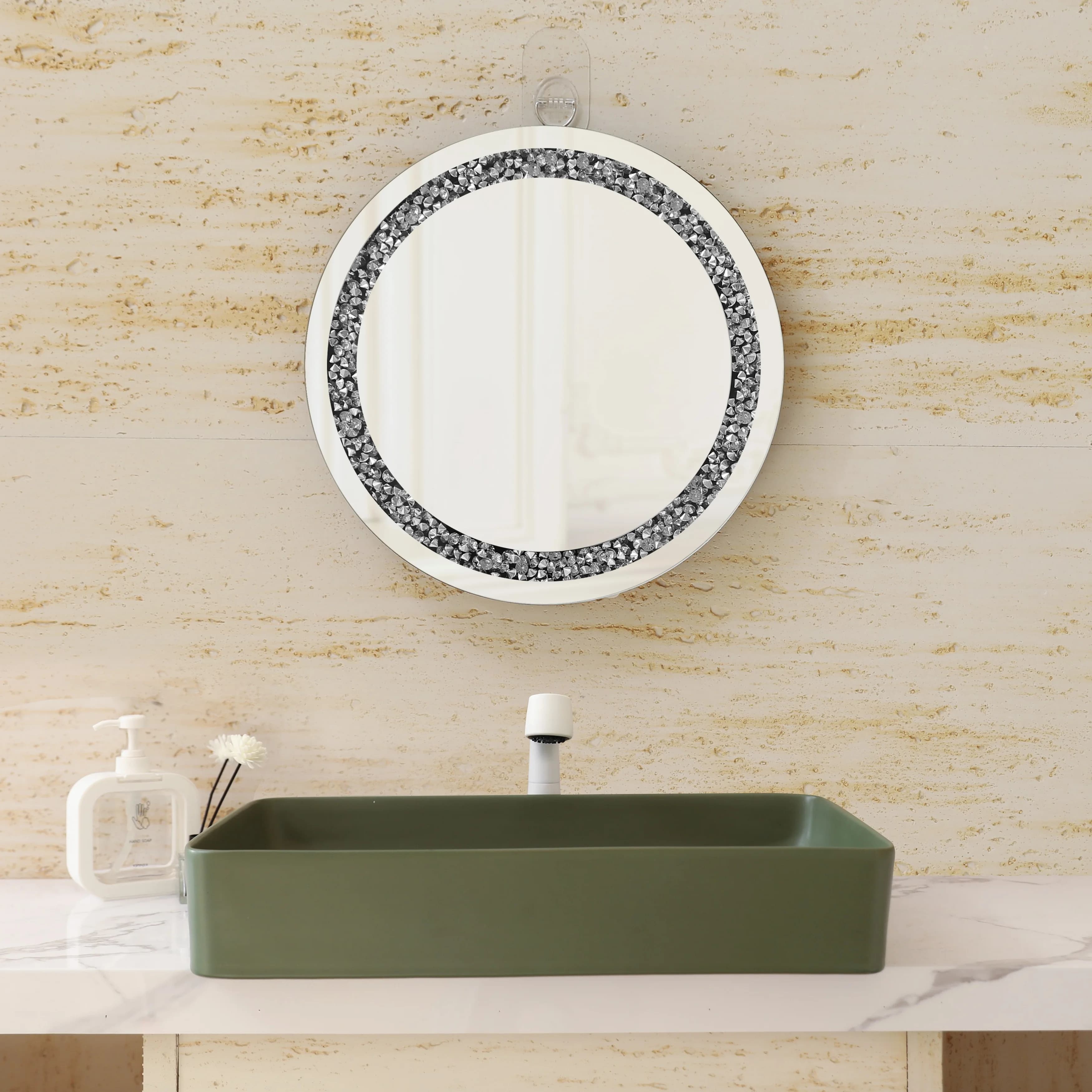 Wall mounted bathroom mirror -40cm X 40cm wall mirror decoration, suitable for irregular wall mirrors of wooden frame windows, s