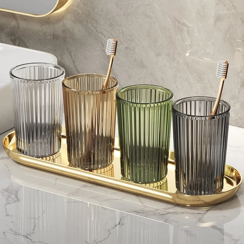 Tazza per collutorio in acrilico Spazzolino da denti Tazza da bagno leggera Accessori per riporre il bagno in stile lusso Porta spazzolino