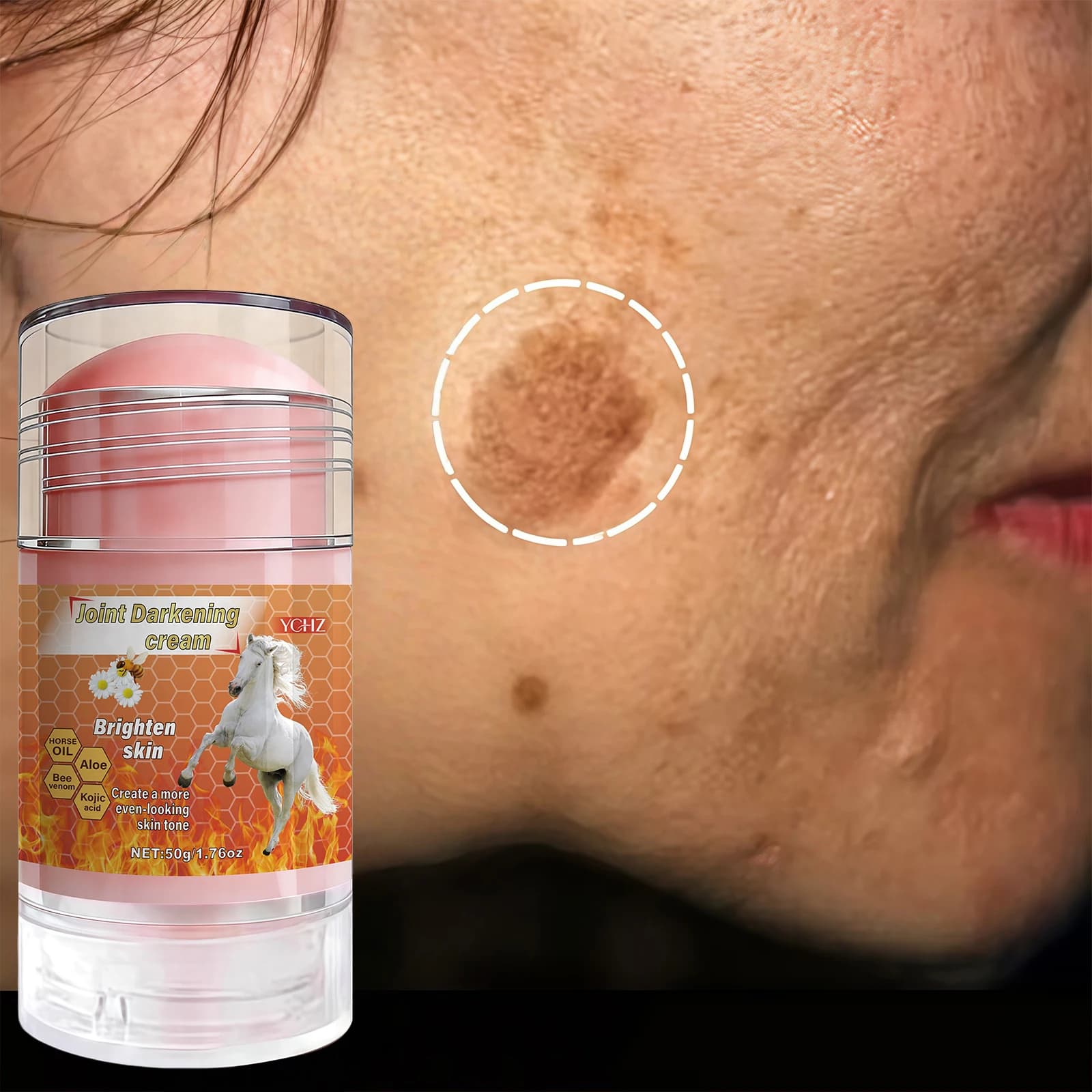 Dark anti-mask anti-cake stick to bee venom, contains vitamin E - Collagen Rich, bees poison, chamomile, hyaluronic acid and other natural ingredients, suitable for all skin types - 50g