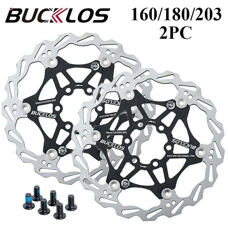 2 pz BUCKLOS freno a disco rotori galleggianti 160mm 180mm 203mm freno a disco idraulico rotore strada Mountain Bike freno a disco parti di biciclette