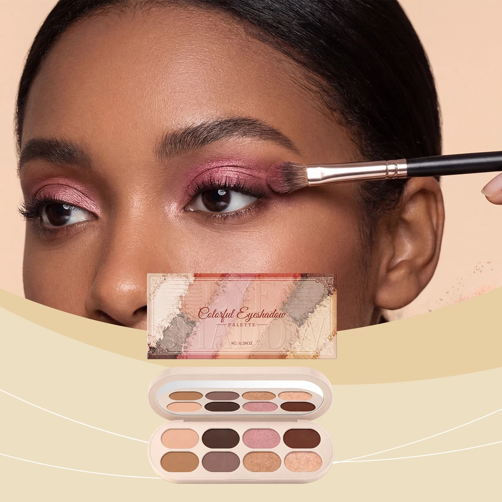 Nuova palette di ombretti in 8 colori, opachi e brillanti, altamente pigmentati, a lunga durata, impermeabili, sfumabili, per il trucco degli occhi, per feste e uso quotidiano