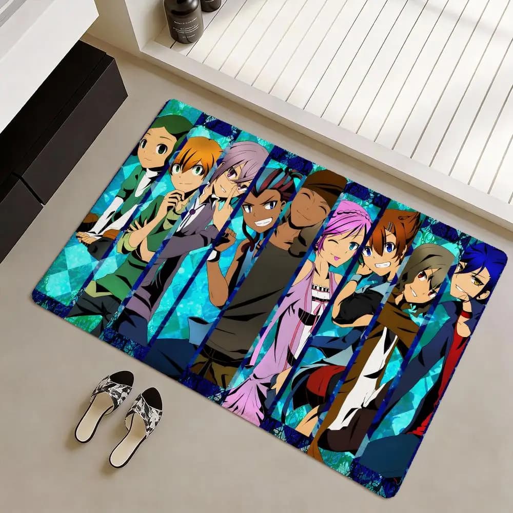 Axel Blaze Firestorm Inazuma Eleven Anime Tappetino per pavimento in morbida flanella antiscivolo - Tappeto ispessito per soggiorno e decorazioni per la casa