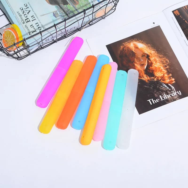 Porta Spazzolino da Viaggio Portatile, Scatola Porta Dentifricio, Kit Organizzatore per Accessori da Bagno in Plastica