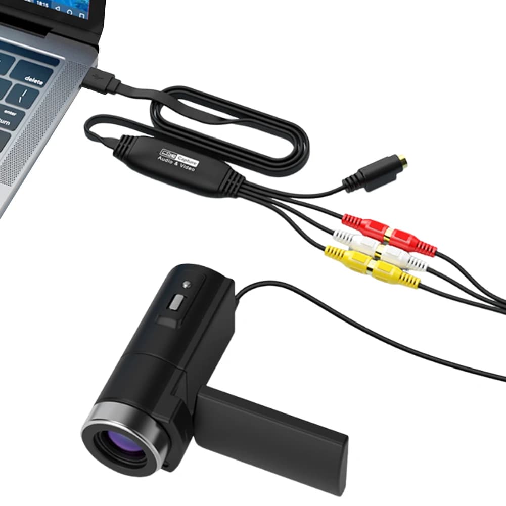 Scheda di acquisizione video USB VHS VCR TV DVD VHS a convertitore digitale Adattatore di acquisizione video da USB a AV per PC