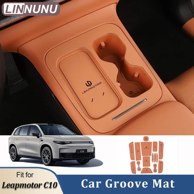 LINNUNU Auto Anti-Slip Gate Slot Cup Zerbino for Leapmotor C10 2026 Interior Door Cup Non-slip Pad Holder Bearing Accessories Auto
