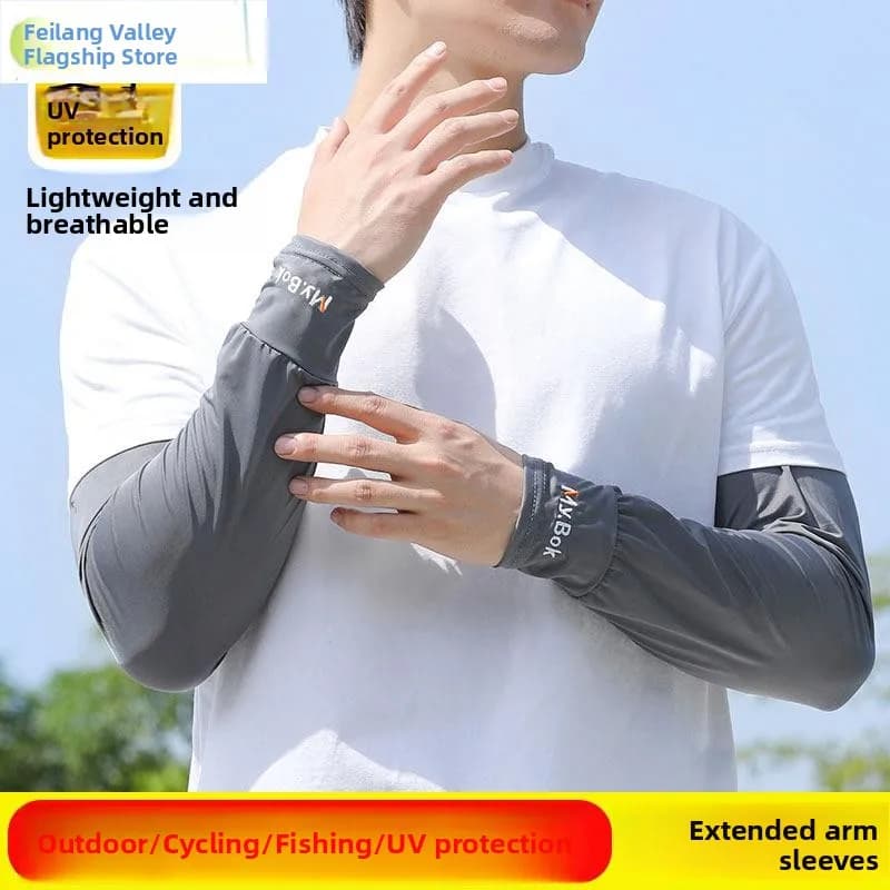 Nuovi Guanti Estivi da Uomo in Seta Ghiacciata con Protezione Solare, Mezze Dita, in Fibra di Poliestere, per Ciclismo e Guida all'Aperto