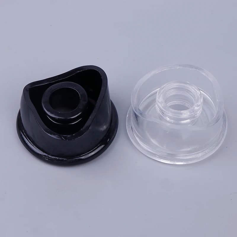 1 pezzo di guaina sigillante per cilindro universale trasparente/nero, di precisione e comfort, in silicone, di ricambio, con anello in silicone.