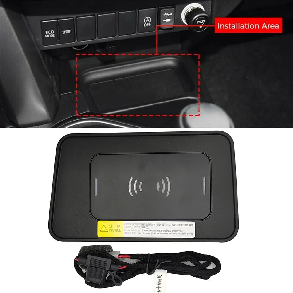 Wireless Car Charger Phone Fast Charging Pad For RAV4 RAV 4 2014 2015 2016 2017 2018 LHD Only