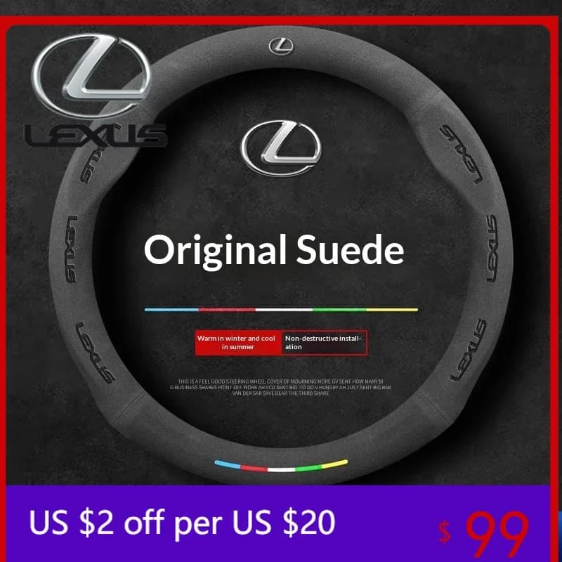 Coprivolante in pelle scamosciata per interni auto Lexus F Sport ES200 ES250 ES260 ES300 RX300 LS500h GS250 GS300 IS250 IS300