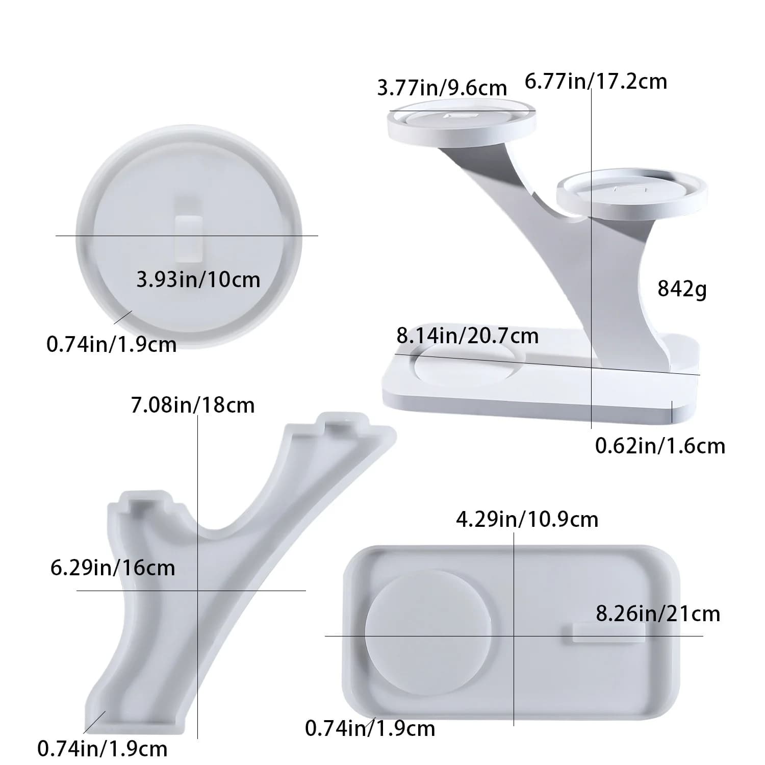 Stampo in silicone fai da te per portacandele in resina epossidica, ornamento a incastro, espositore per lampada a candela in gesso