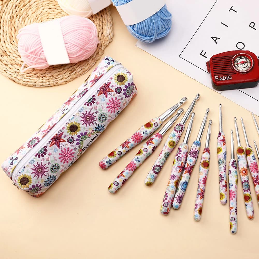 Sewing Crochet Hooks Ceramic Handle Alumina Crochet Hooks Knitting Needles Set Sewing Crochet for Weave Sewing Needles DIY Tool
