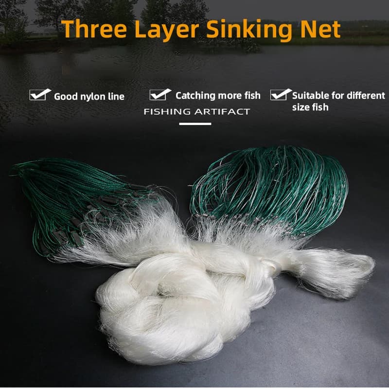 NUNATAK Rete da imbrocco Trappola da pesca NET Cattura rete da pesca alla carpa Rete galleggiante Rete affondante 7M-43M Rete in nylon estremamente fine
