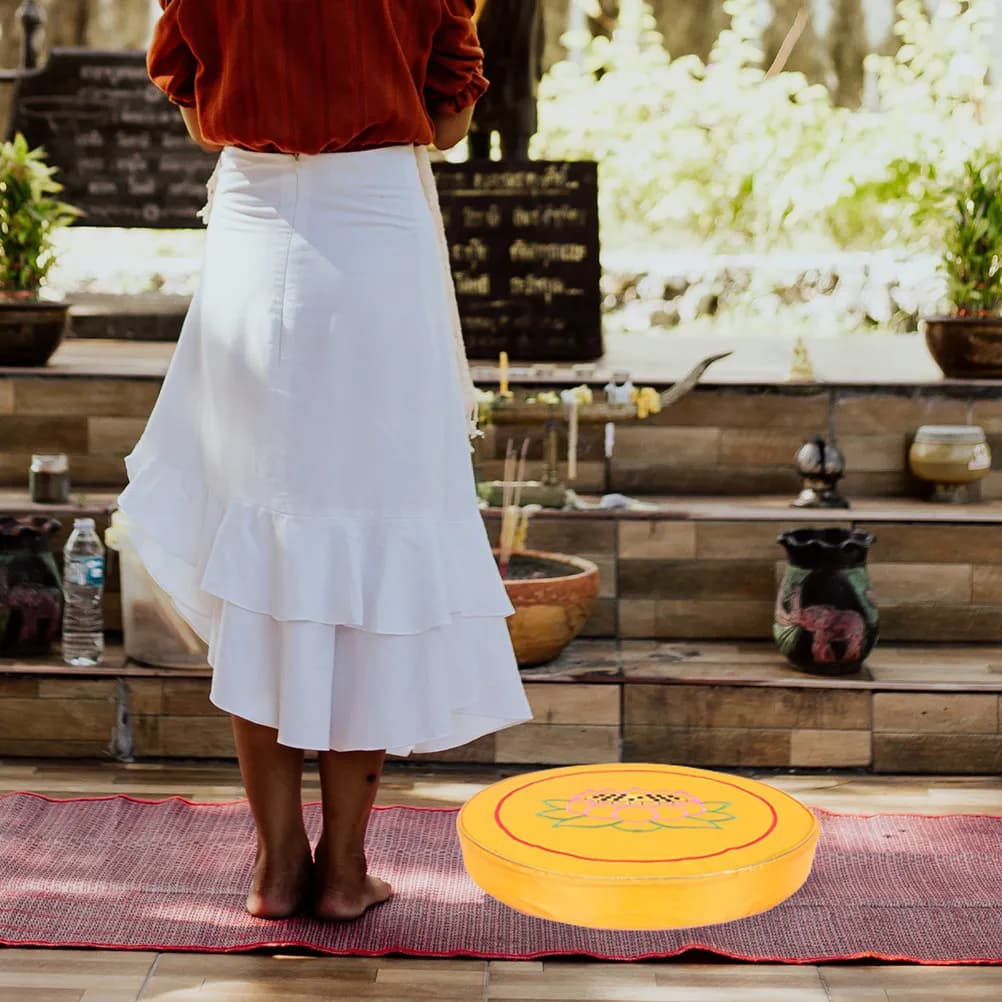 1 round pillow with lotus design, worship mat, floor cushion for maximum comfort, non-slip.