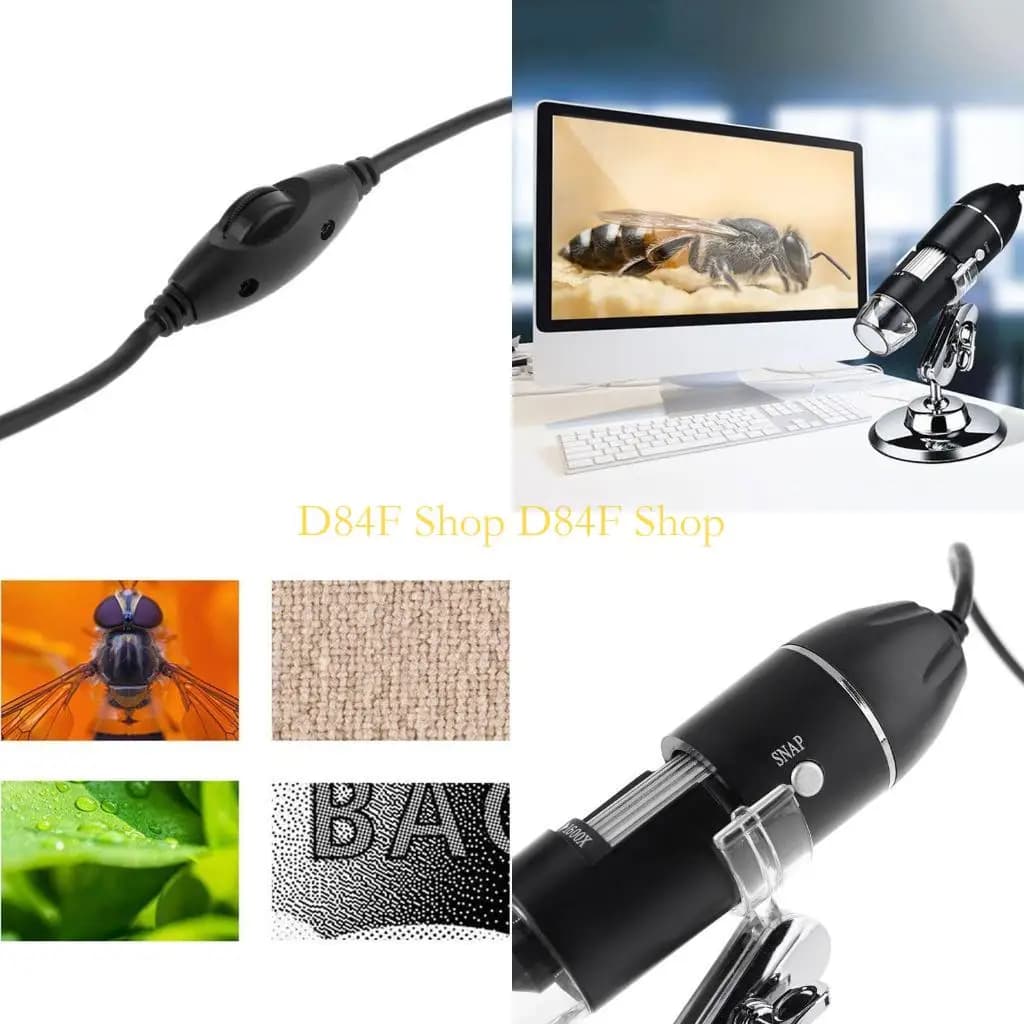 Microscopio digitale multifunzione 1600X 3 in 1 D84F 2 adattatori per tipo C