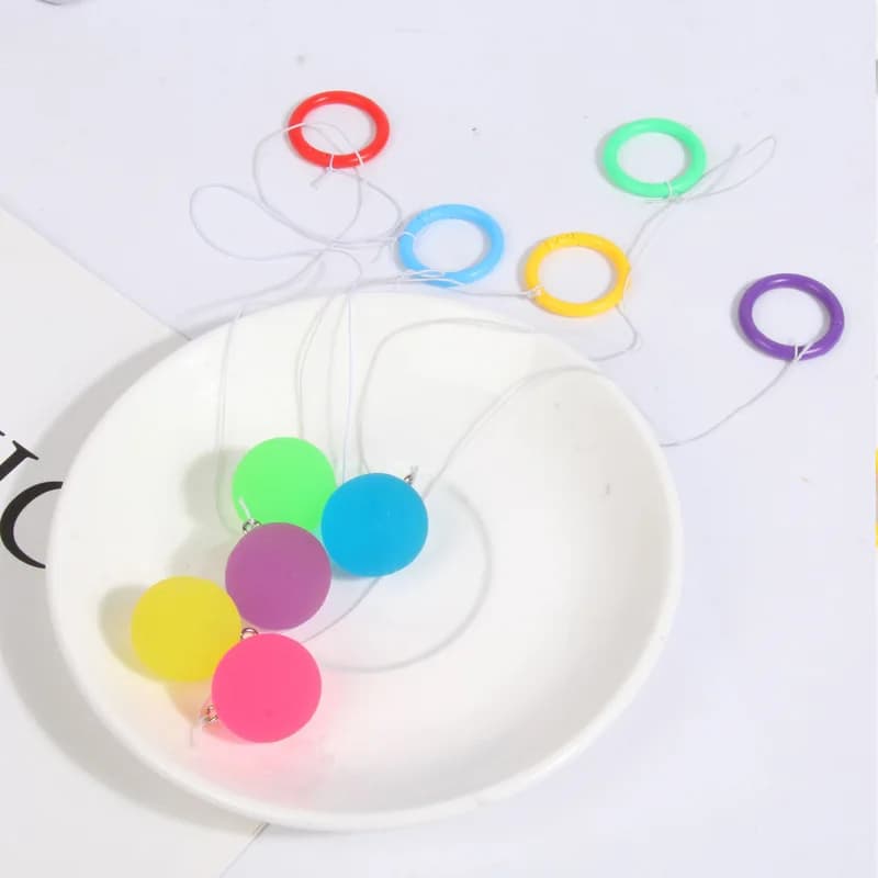 1/3/5 pieces new kids rope jump ball toy nostalgic solid color pulling rope ball elastic gift for children