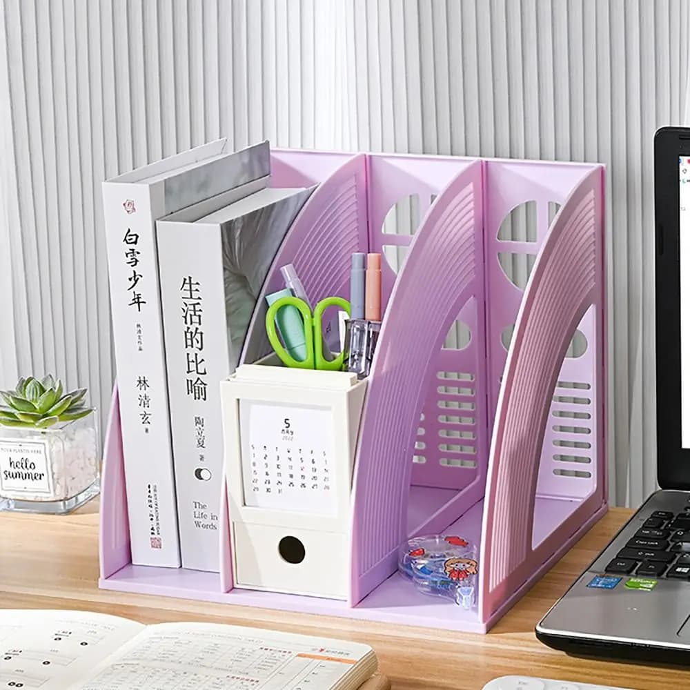 Fermalibri semplici a colori Morandi Maniglie doppie laterali Organizzatore da scrivania Portadocumenti da tavolo Rack di smistamento da tavolo per ufficio studentesco