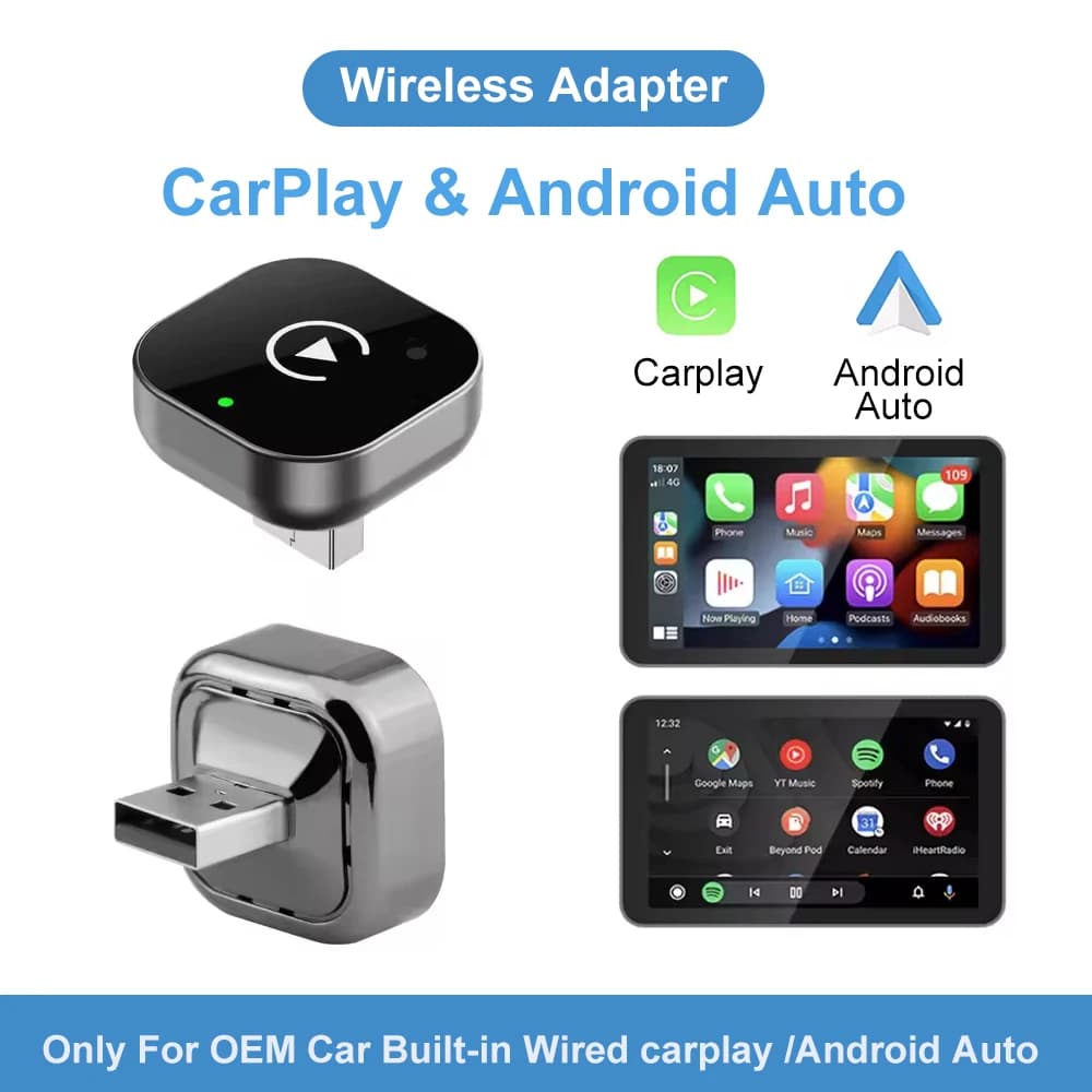 XUDA 2026 New Mini Box Smart Wireless 2in1 for Carplay and Android Auto, Automatic Wireless BT Connection for Toyota, Volvo, Benz, MG, Kia, MAZDA, FORD