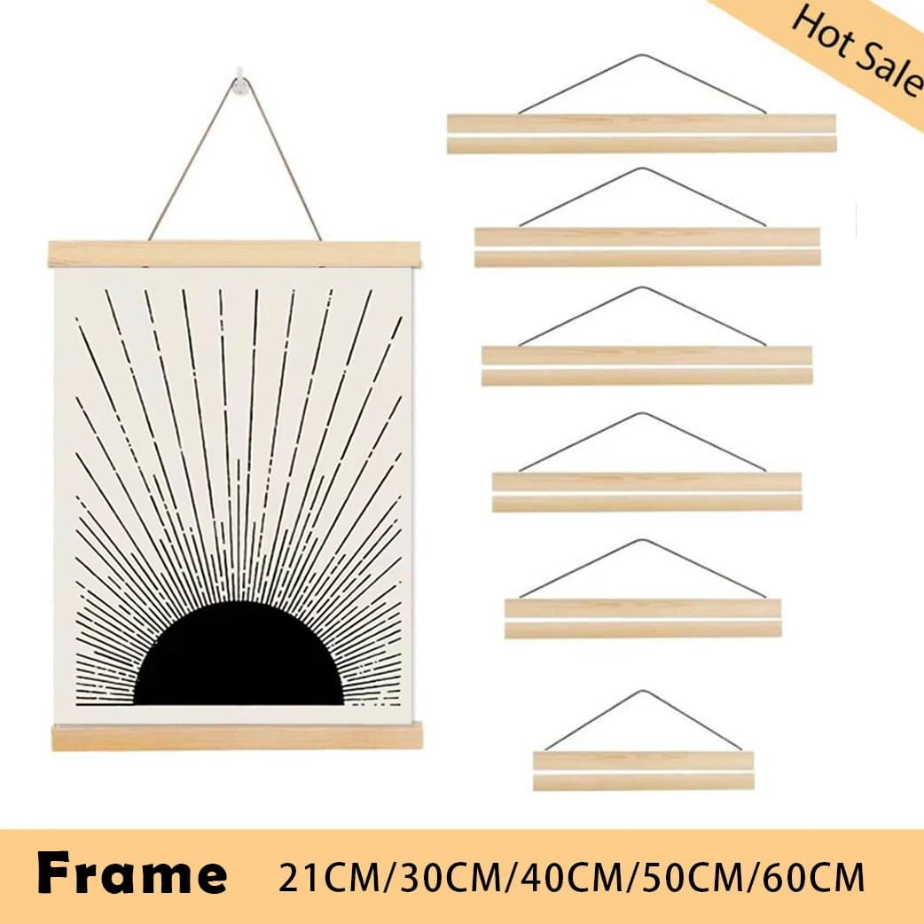 Cornice magnetica per poster in legno, fai da te, teak, pino, per foto, rotoli, immagini, dipinti su tela, opere d'arte, cornici magnetiche, decorazione da parete