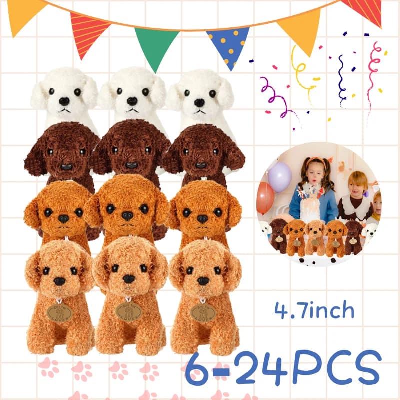 6-24 pezzi Teddy Dog Bulk Adotta un cucciolo Bomboniere Animali di peluche Portachiavi per bambini Giocattoli Laurea Baby Shower Regali di compleanno
