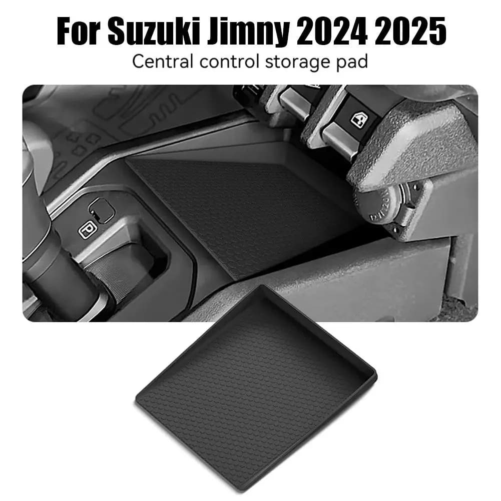 Per Suzuki Jimny 2024 2025 Console centrale Scatola di immagazzinaggio Stivaggio Interni Riordino Accessori Pad centrale Nero Organizzatore per auto B3Y6