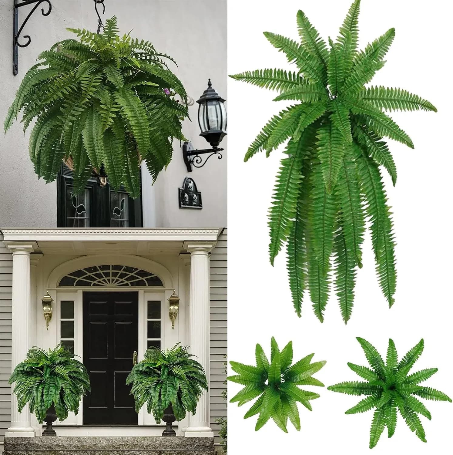 Large artificial fern 45-110 cm tropical fern fake leaves wholesale persane leaves hanging plants wall for home garden decoration