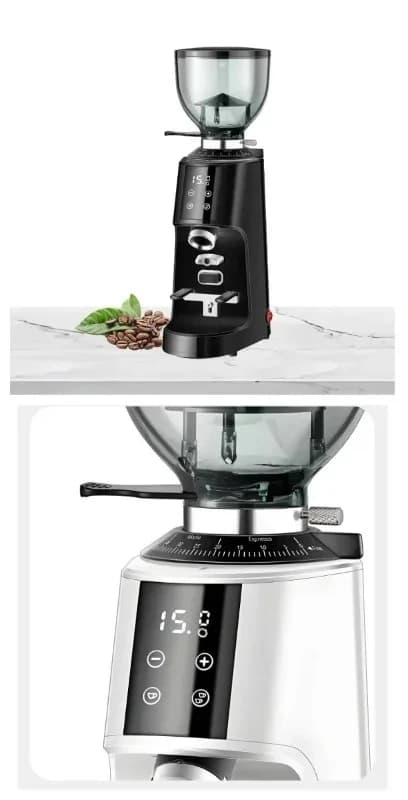 Applicable to 100 Level Adjustable Blade Flat Grinding ABS Stainless Steel Espresso Electric Coffee Bean Grinder Machine