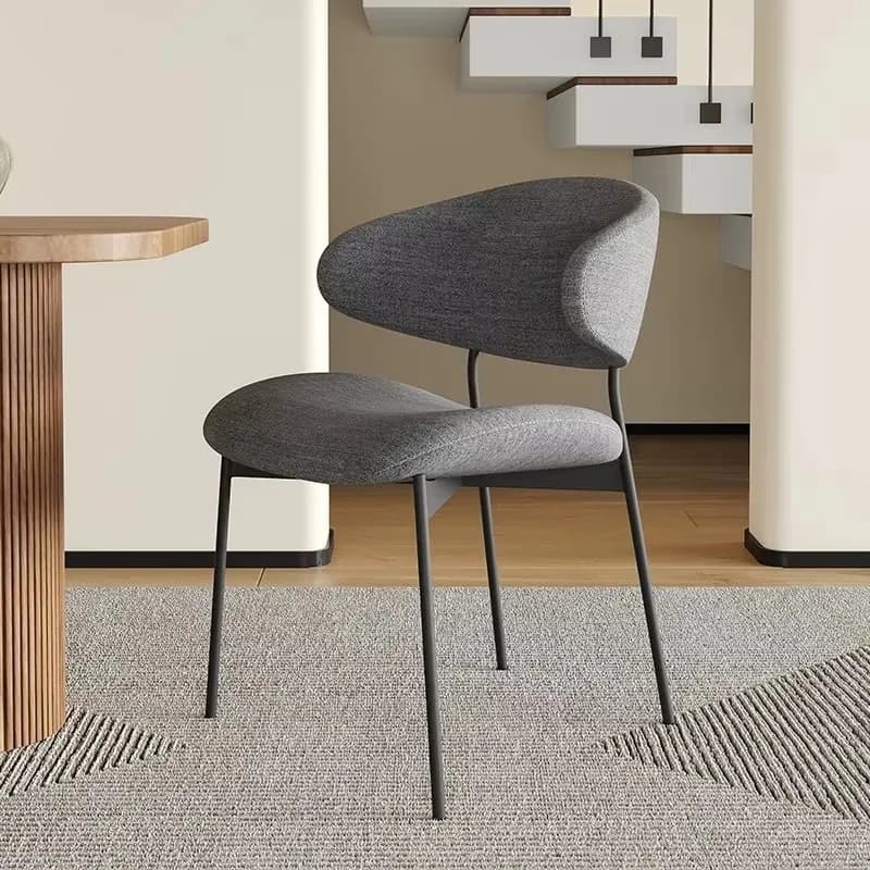 Sedia da Pranzo Moderna con Rivestimento in Tessuto e Gambe in Metallo - Design Nordico di Lusso Leggero per Arredamento Casa
