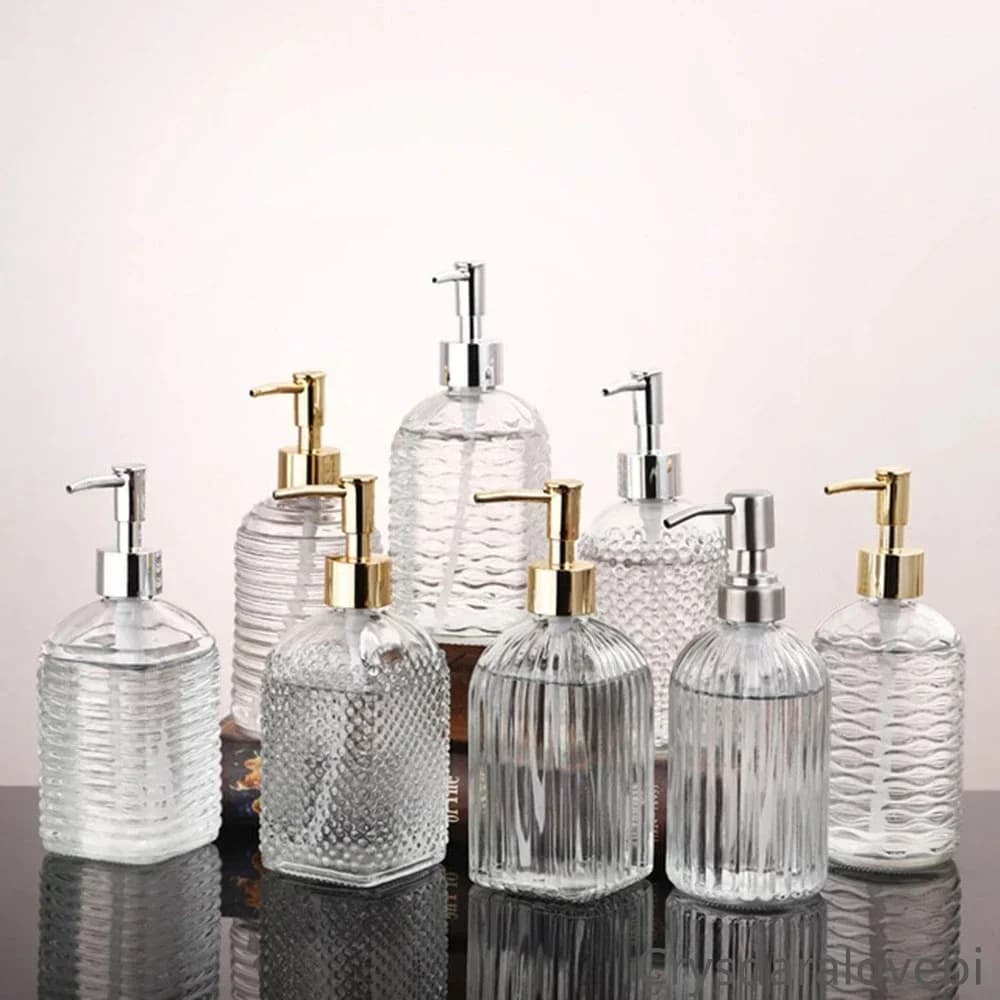 Dispenser di sapone liquido da cucina Contenitore per shampoo Bottiglia di vetro Pressa per capelli Balsamo Dispenser di gel doccia Accessori per il bagno