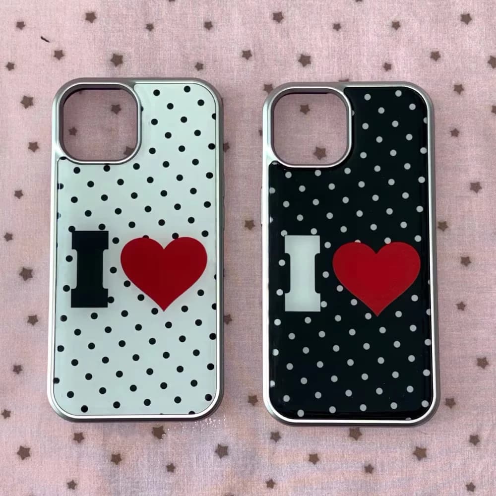 Phone case with white and black polka dot electrolytic drop glue for iPhone 17 Air 16 Pro Max 15 14 Plus 13 12 11 Rear cover