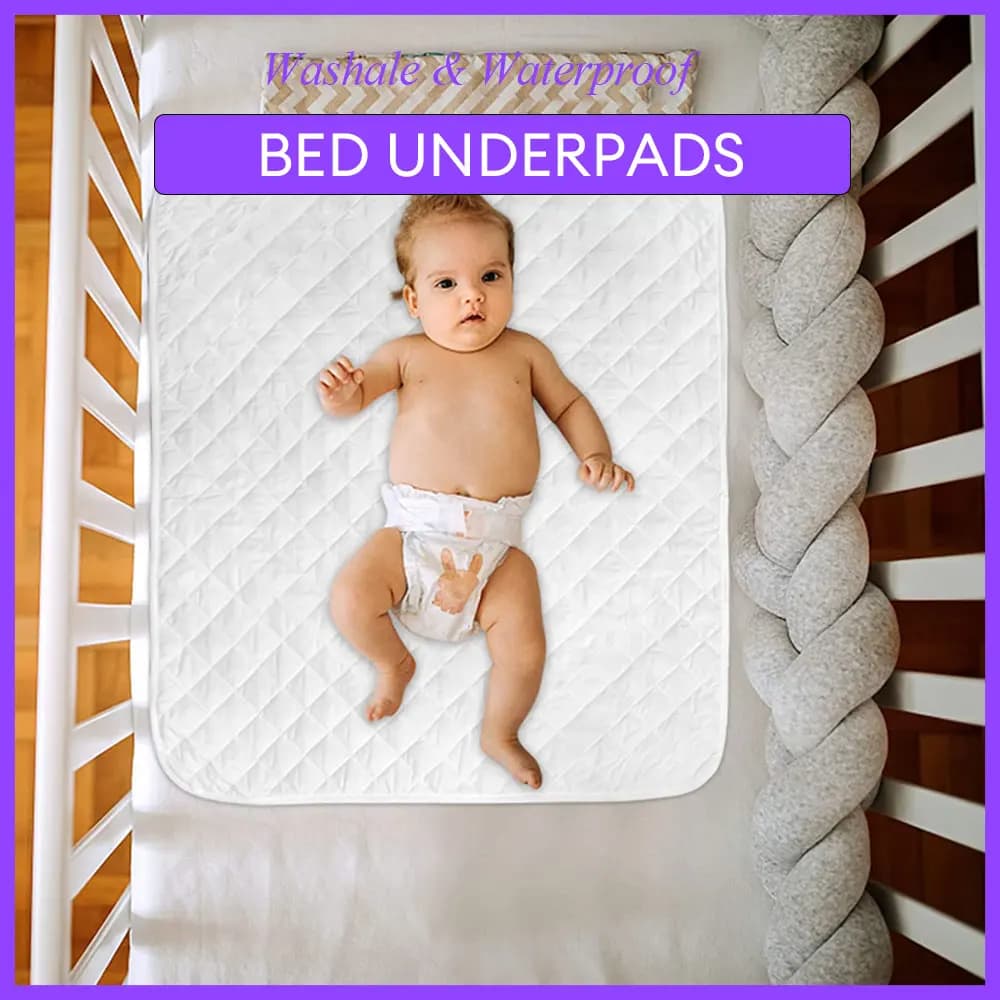 Washable Underpads Pee Pads for Kids Waterproof Reusable Incontinence Bed Pads 70x90cm