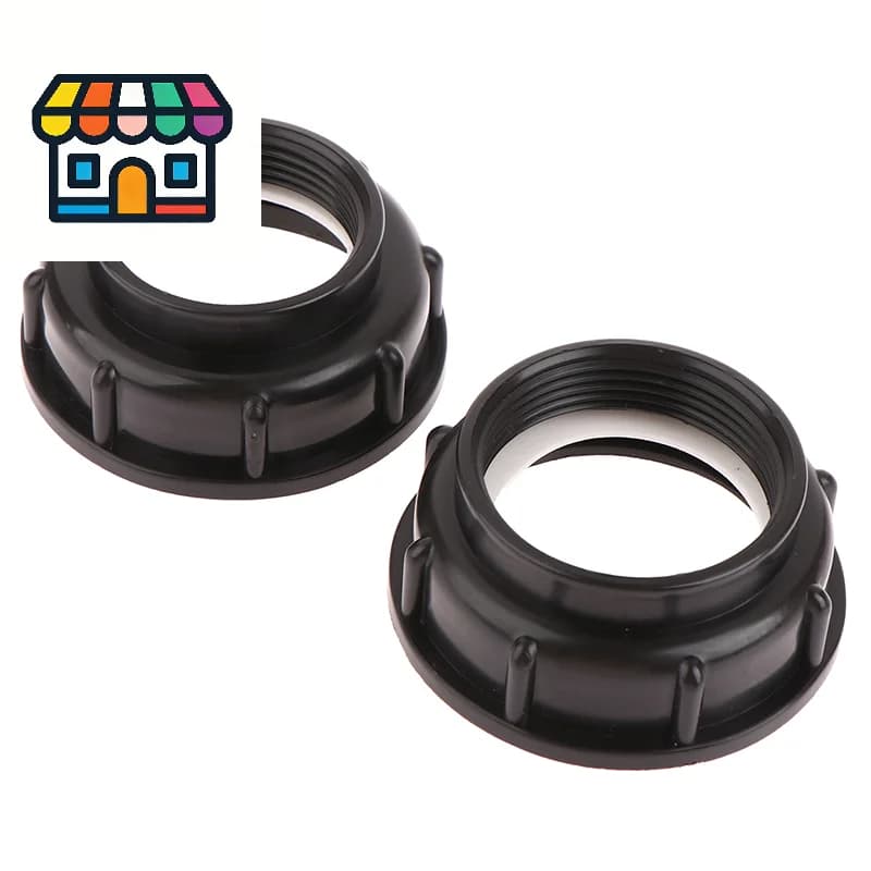 Replacement adapter for IBC reservoir valve with fitting for garden hose and thread S60X6, blue, durable.