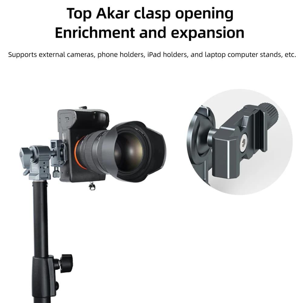 360 Rotation Ball Head Clamp with 1/4" Arca Mount Adapter for Camera Phone Laptop Holder Light Stand