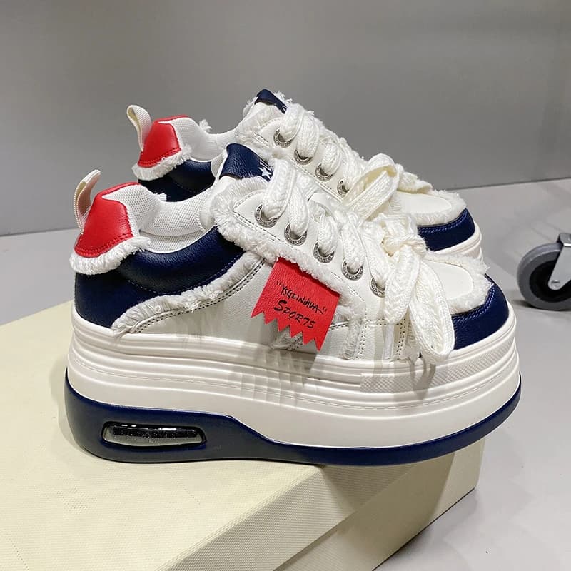 Sneakers da passeggio autunnali di moda scarpe con plateau alte scarpe da donna traspiranti Casual con suola spessa primavera scarpe da ginnastica sportive grosse