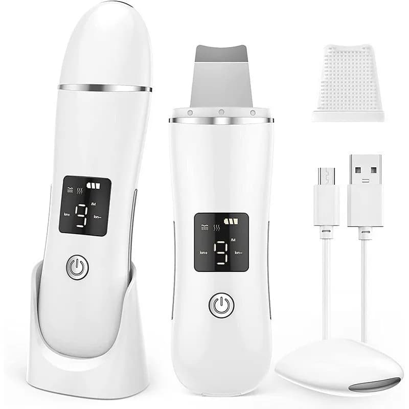 Detergente per la pelle del viso ad ultrasuoni C7, macchina per la rimozione dei punti neri LCD, dispositivo di introduzione agli ioni ad ultrasuoni, strumento per la pulizia del viso