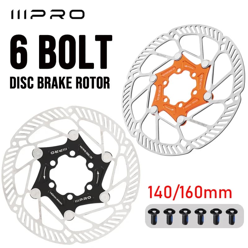Disco freno IIIPRO 160mm a 6 viti, disco flottante ultraleggero, rotore freno 140mm 160mm a 6 bulloni per MTB e bici da strada, con sistema di raffreddamento