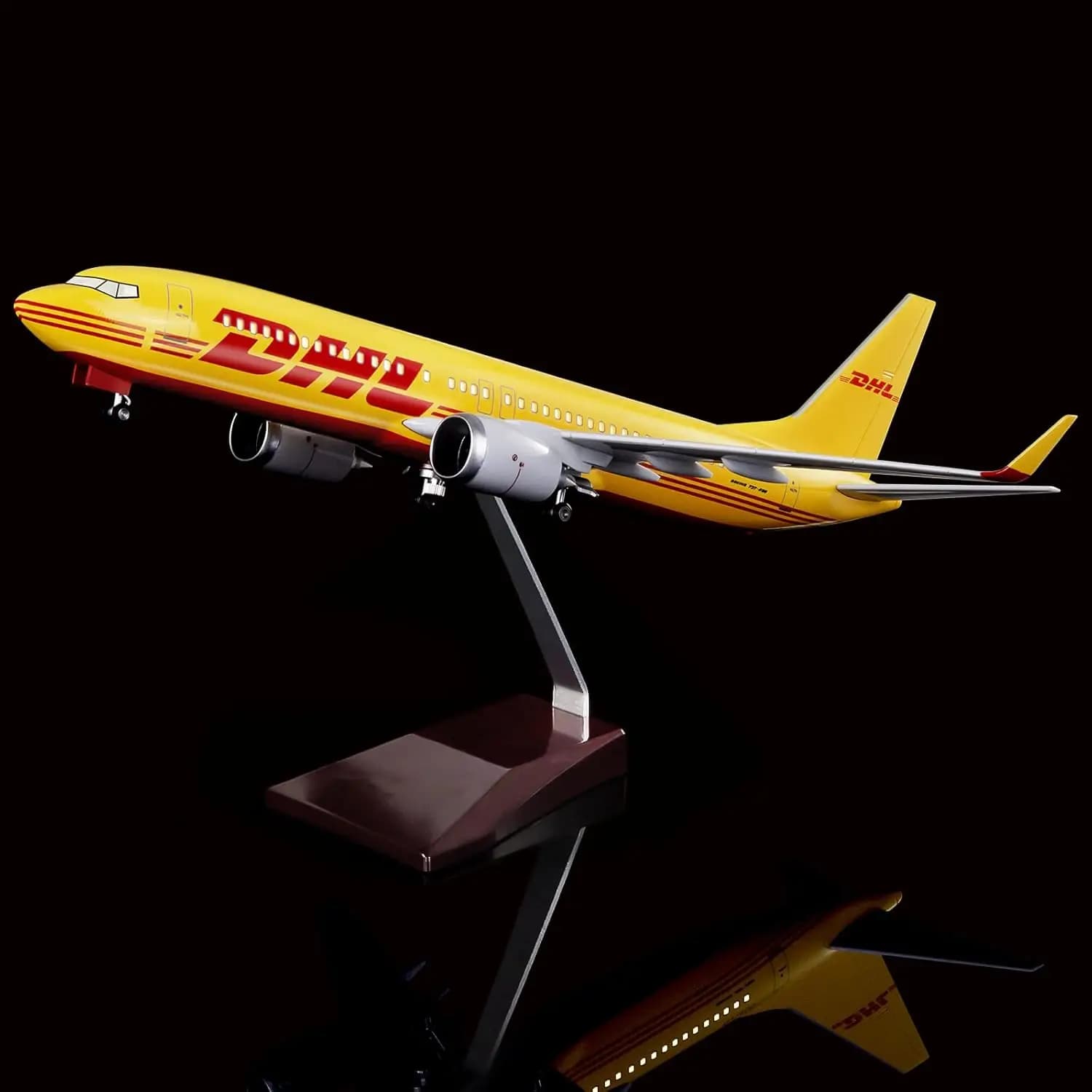 DHL Airways B737 Modello di aeroplano di grandi dimensioni in scala 1:85 Aereo simulato Modello in resina pressofusa Decorazione W Light & Landing Gears