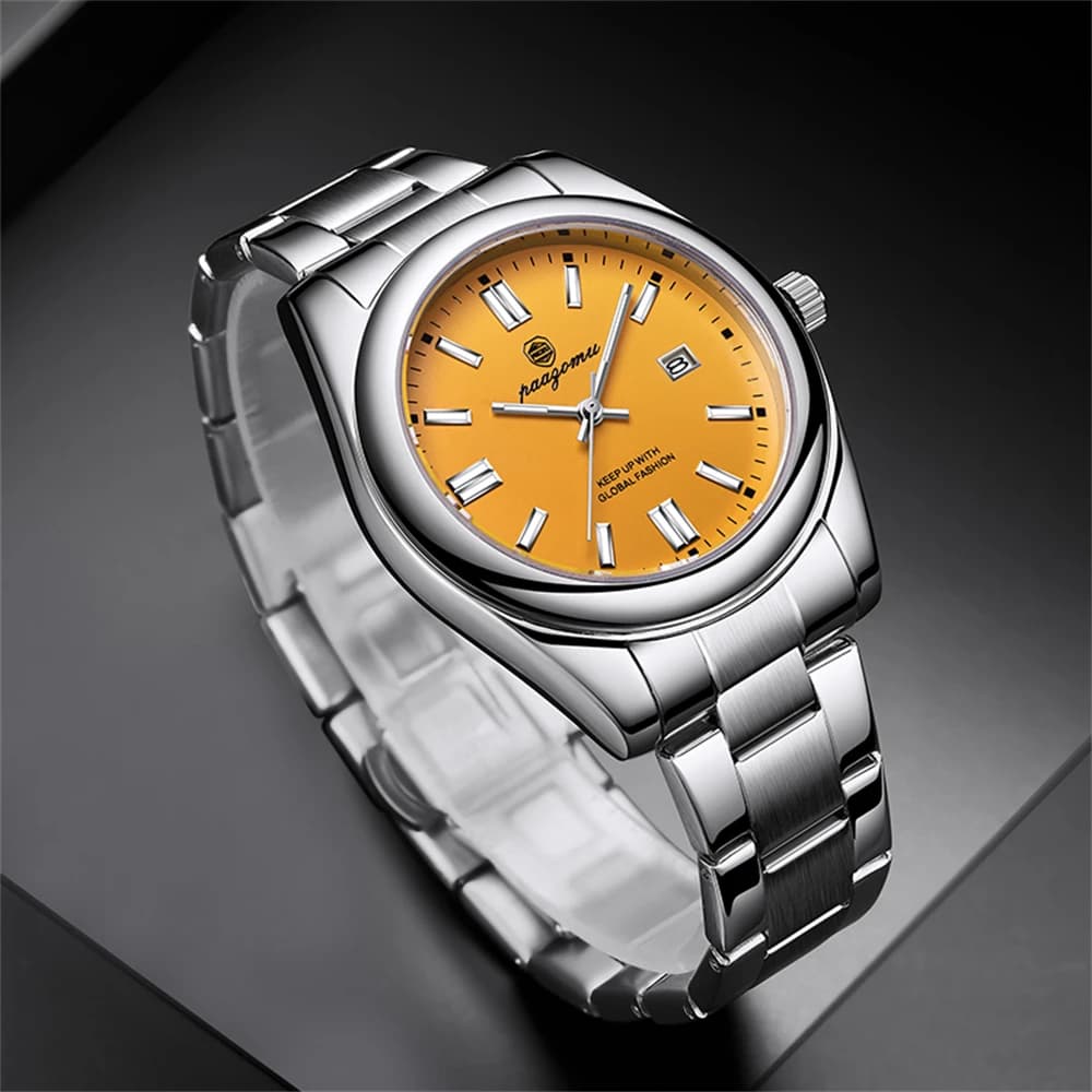 PAAZOMU Classic Luxury Men's Quartz Watches Stainless Steel Date Man Watch Waterproof Luminous Fashion Business Male Wristwatch