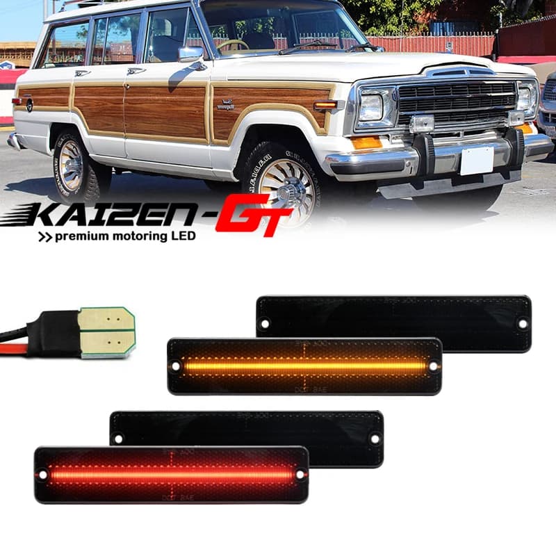 Luce Laterale LED Ambra Anteriore e Rossa Posteriore per Jeep Cherokee SJ, Wagoneer, Grand Wagoneer, J10 J20 Pickup, CJ5 CJ6 CJ7, Scrambler CJ8