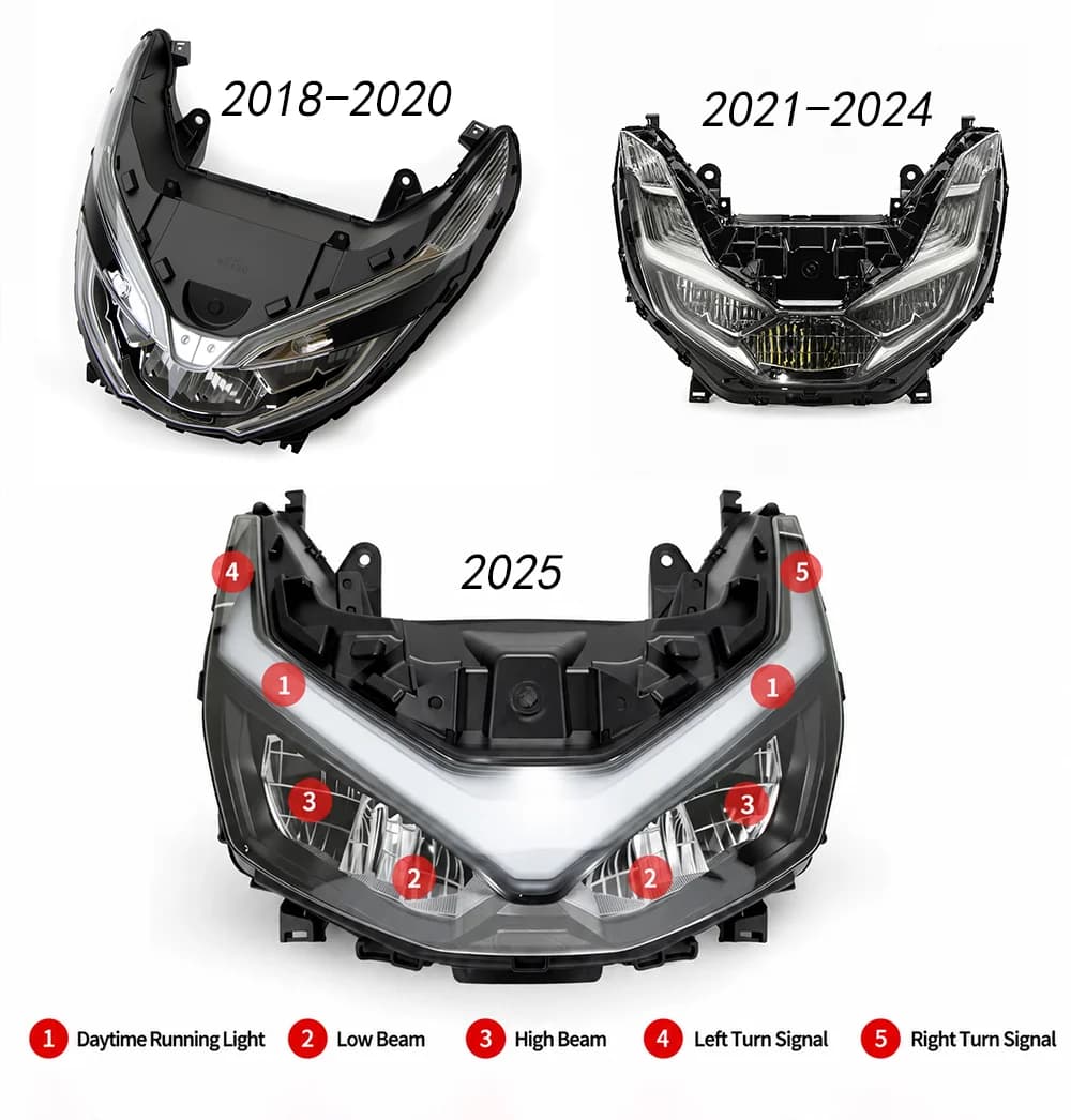 Factory Wholesale Original‑Style High‑Brightness LED Headlight, Low MOQ Motorcycle Lamp