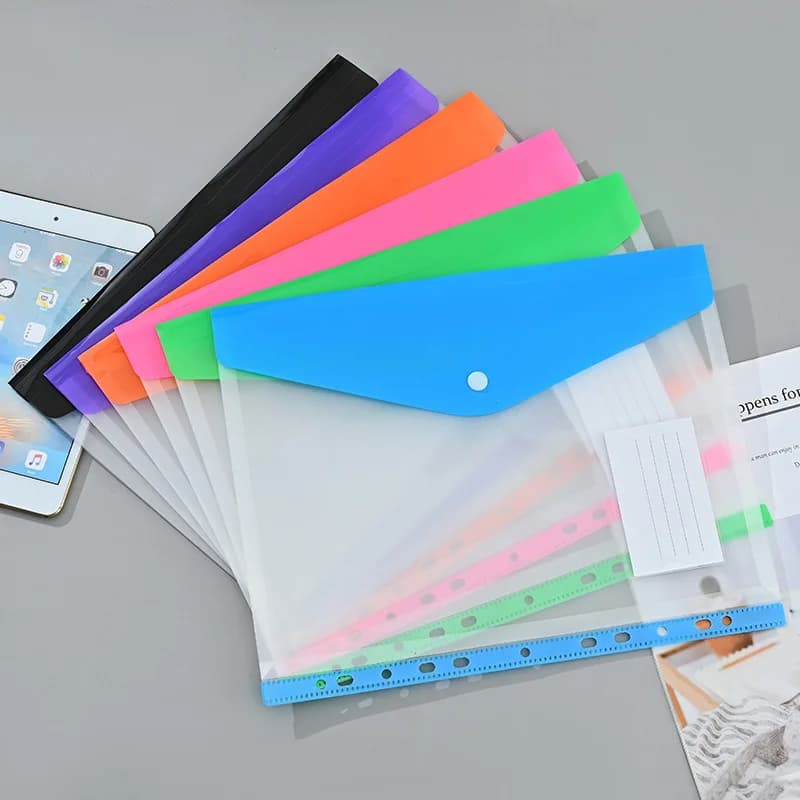 Organizzatore di file A4 da 30 pezzi Cartella espandibile in plastica a 11 fori con chiusure a bottone Tasche raccoglitore Archiviazione per ufficio domestico