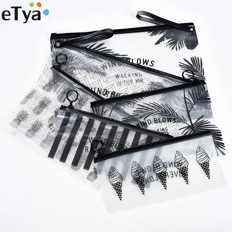 ETya di Corsa di Modo Delle Donne Trasparente Impermeabile Sacchetto Cosmetico Piccolo Caso di Trucco Del Sacchetto di Grandi Dimensioni IN PVC Necessario Lavare il Bagno Set Organizzatore Del Sacchetto