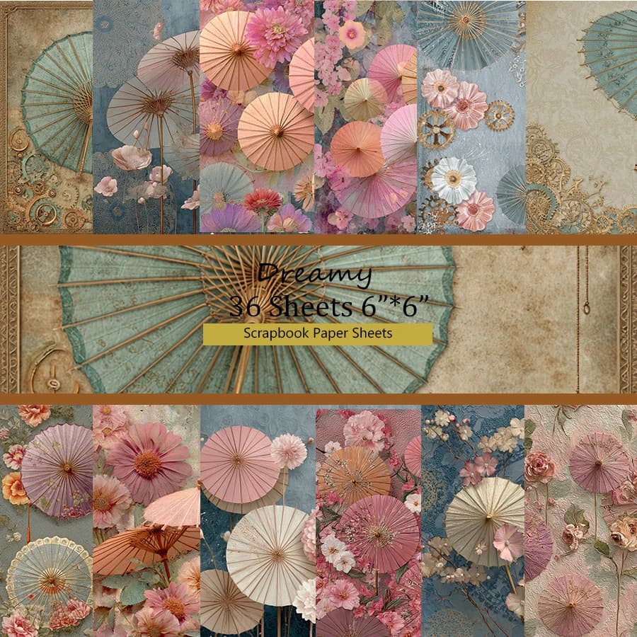 6"x6" Origami & Scrapbooking Paper Pack (36 Sheets): Retro Postcard Designs for Scrapbooking, DIY Cards & Journal Embellishment