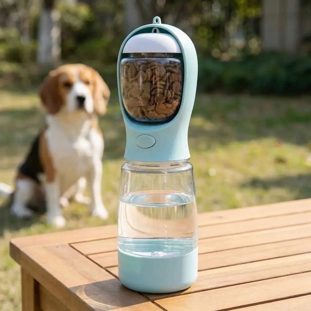 Contenitore per Cibo 3 in 1 per Animali Domestici, Tazza Portatile per Esterni, Dispenser di Cibo per Cani a Prova di Perdite, Tazza in Plastica per Acqua e Cibo, per Passeggiate con il Cane