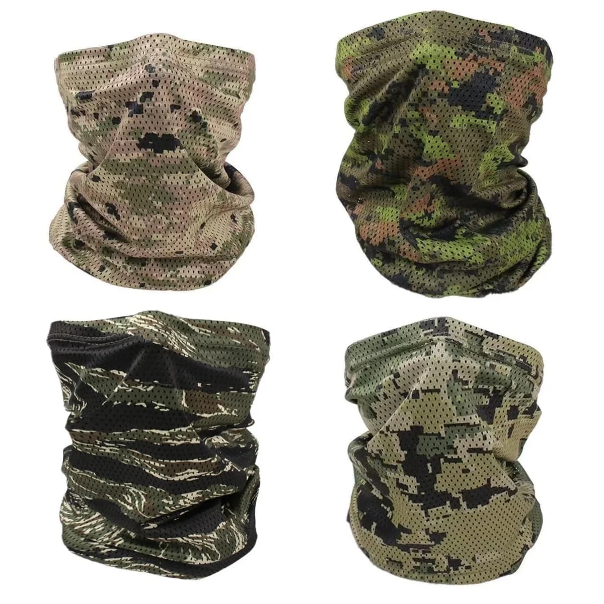 Canadian CADPAT Multi-Terrain Camouflage Summer Lightweight Cycling Sunscreen Face Mask Black Tiger Stripes Integrated Scarf