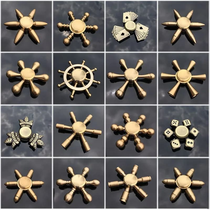 Spinner a mano a forma di proiettile con nucleo in rame Spinner per dito Spiner in metallo con scatola Giocattoli antistress per adulti