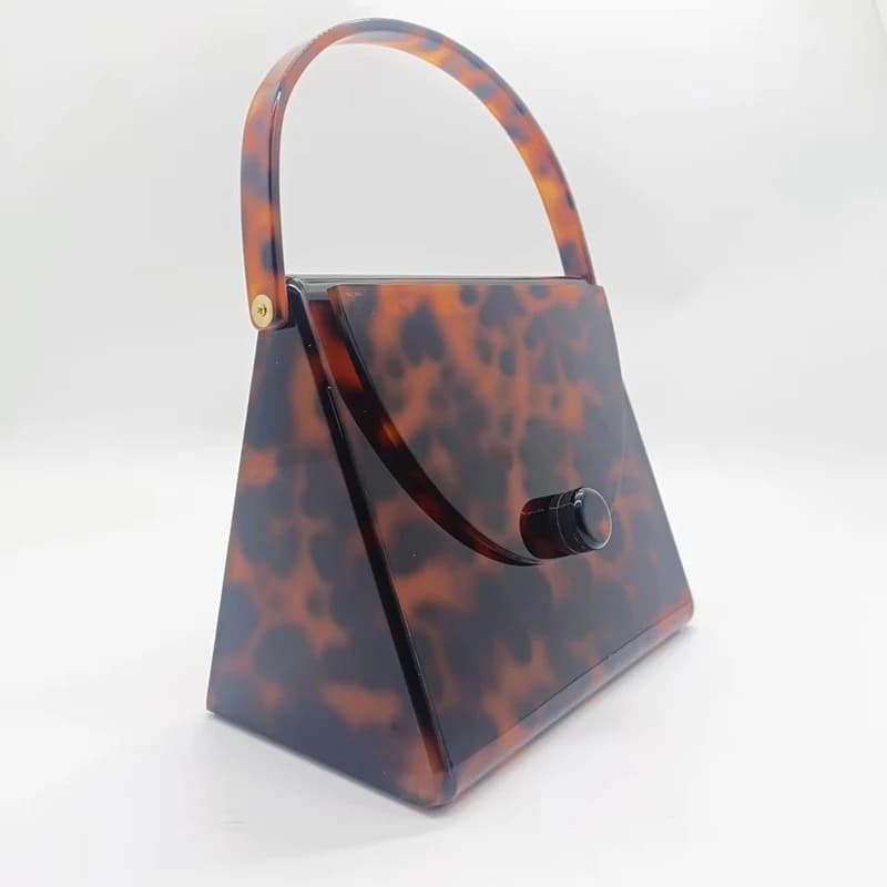 Borse da sera in acrilico di nuova marca Borsa con pochette leopardata ambra nera Portafoglio da donna di design di lusso Borsa da ballo per festa nuziale da sposa