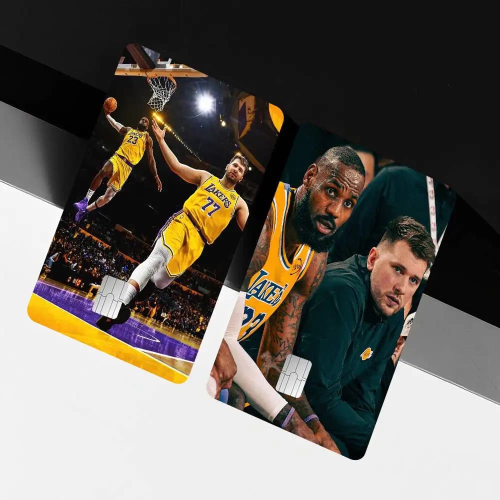 Set of 4 Wall decals for Cards of the Famous Star Basket L-Luka Doncic, Waterproof and Anti-scratch, Idea Gift