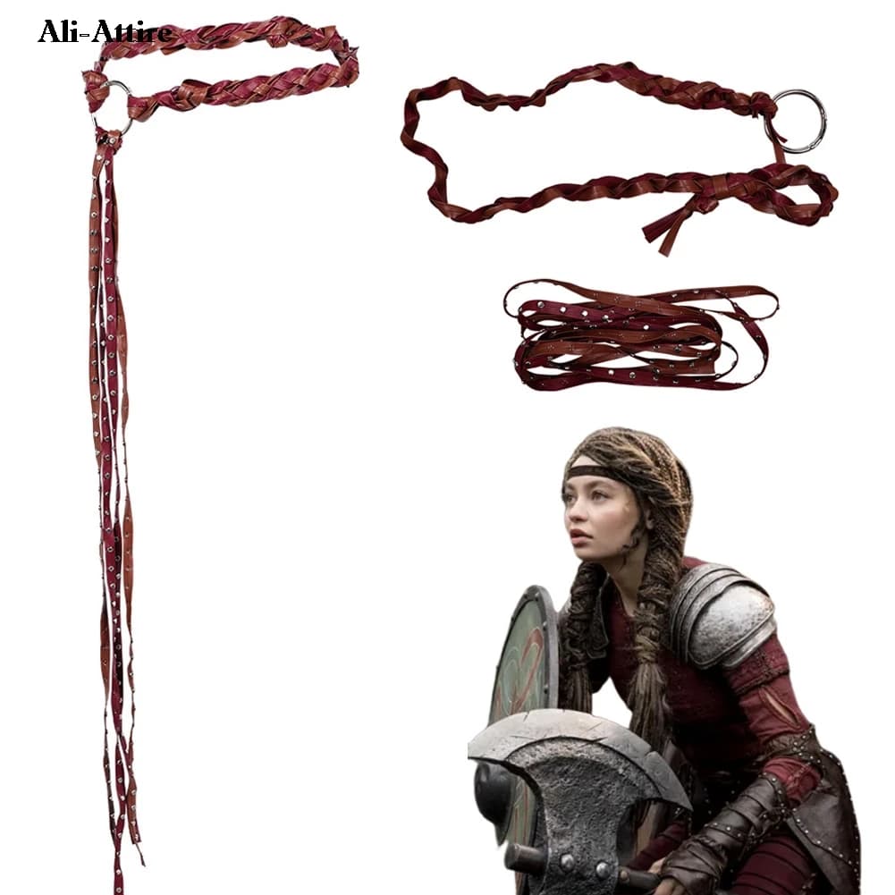 How to Train Dragon Cosplay Astrid Red Brown Leather Belt All Saints Role Game Punches Accessories for Dresses Party Carnival Coating